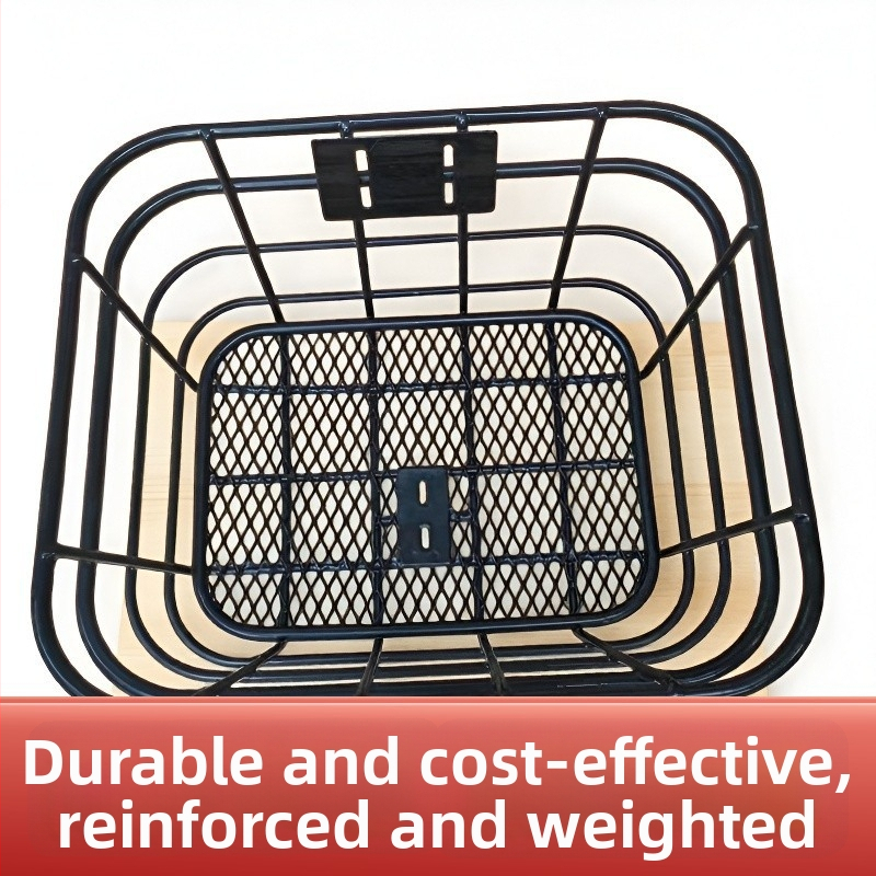 Košík na bicykel pre predný nosič, vyrobený z železa, kompatibilný s bicyklami s variabilnou rýchlosťou, horskými, mestskými a cestovnými bicyklami