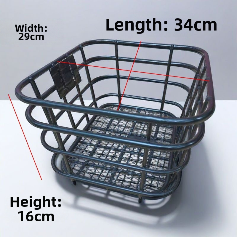 Košík na bicykel pre predný nosič, vyrobený z železa, kompatibilný s bicyklami s variabilnou rýchlosťou, horskými, mestskými a cestovnými bicyklami
