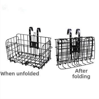 Košík na bicykel pre horský bicykel, skladací predný a zadný zavesený košík, univerzálna kompatibilita, z železa