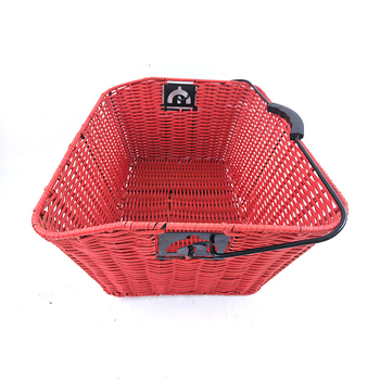 Μπροστινό καλάθι ποδηλάτου για ηλεκτρικά ποδήλατα, τετραγωνικά πλεκτό υλικό, ρετρό στυλ, μονοπλαίσιο 724 γρ