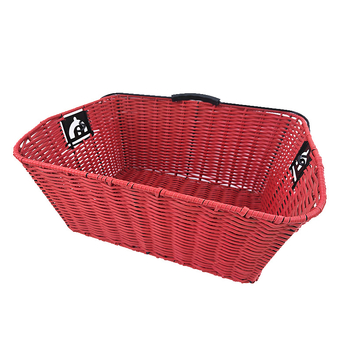 Μπροστινό καλάθι ποδηλάτου για ηλεκτρικά ποδήλατα, τετραγωνικά πλεκτό υλικό, ρετρό στυλ, μονοπλαίσιο 724 γρ