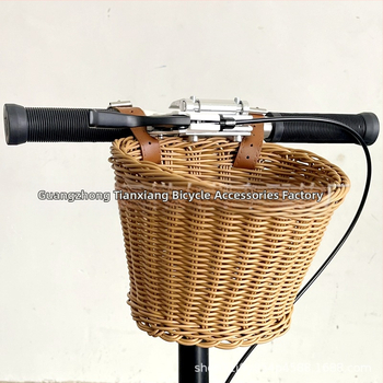 Predný košík na bicykel pre deti, vintage tkaný z plastového ratanu, značka Hengtianxiang