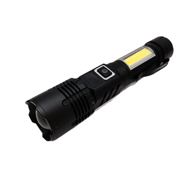 Lanternă LED cu iluminare laterală COB, clips magnetic pentru stilou, display LCD, 20W, baterie 1200mAh, reîncărcabil, lumină laser albă