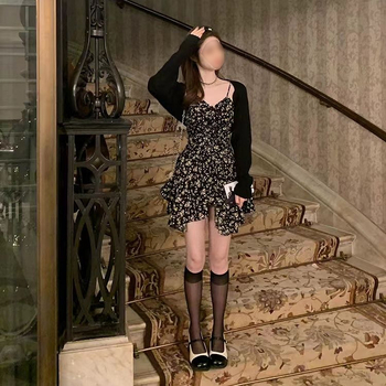 Rochie halter cu imprimeu floral, fără mâneci, croială A-line, poliester