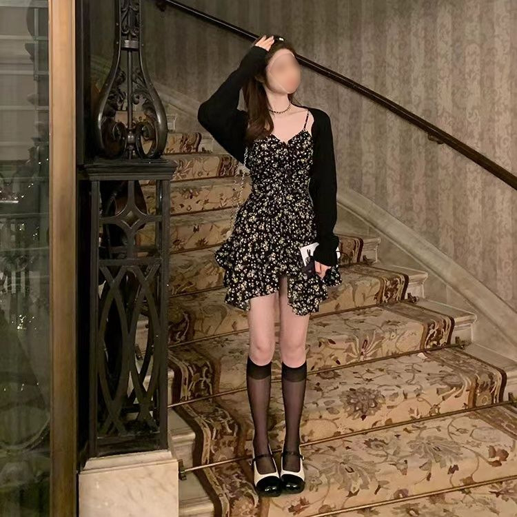 Rochie halter cu imprimeu floral, fără mâneci, croială A-line, poliester