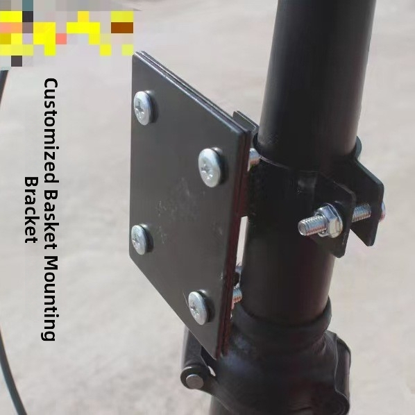 Držiak košíka na bicykel, zo železa, s oporou