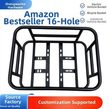 Elektrický košík na bicykel, 16 otvorov, kompatibilný s predným aj zadným nosičom, z železa, hmotnosť košíka 3,2 kg, značka Sheng wan he