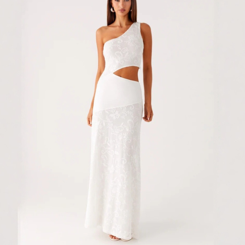 Bodycon duga haljina s patchworkom, poliester, bez rukava, kosim ovratnikom
