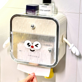 Fali WC-papír tartó, műanyag, modell 10060, többfunkciós, fürdőszobába és nappaliba