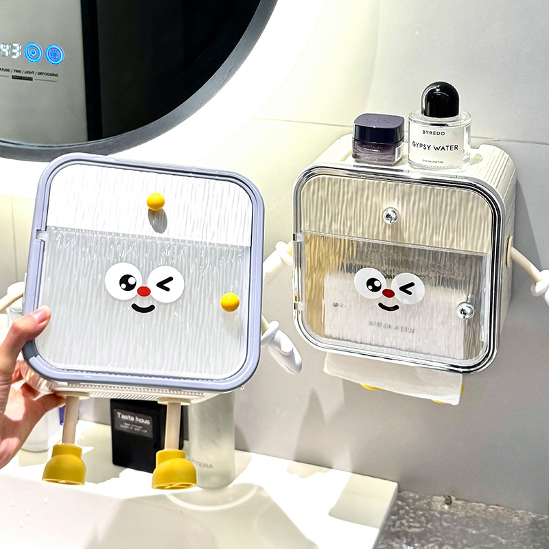 Fali WC-papír tartó, műanyag, modell 10060, többfunkciós, fürdőszobába és nappaliba