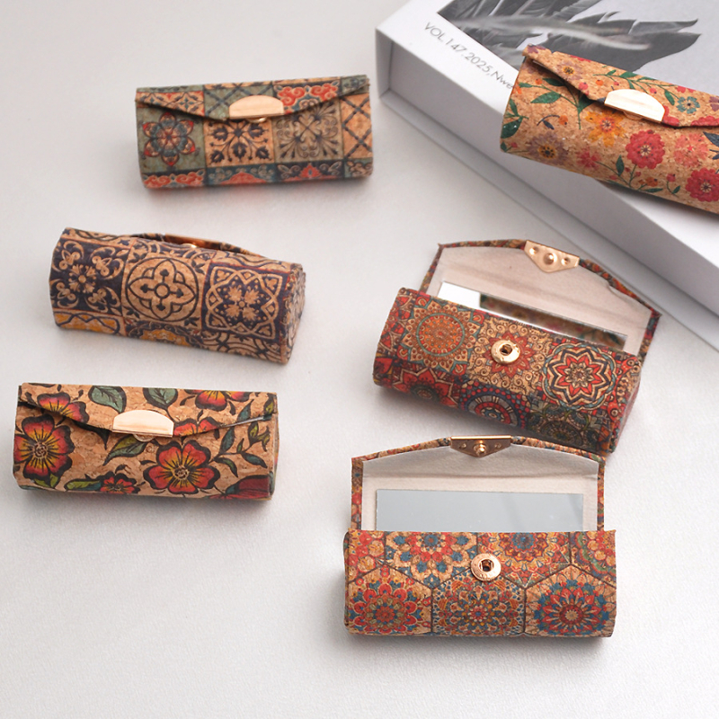 Ξύλινο αναδιπλούμενο κουτί για κραγιόν με καθρέφτη, προστασία από σκόνη, χωρητικότητα 0,5 λίτρα