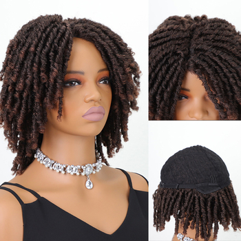 Perucă – bucle scurte, stil african, model 407-T1B/30; fibre rezistente la căldură; construcție cu mecanism; breton: drept sau înclinat