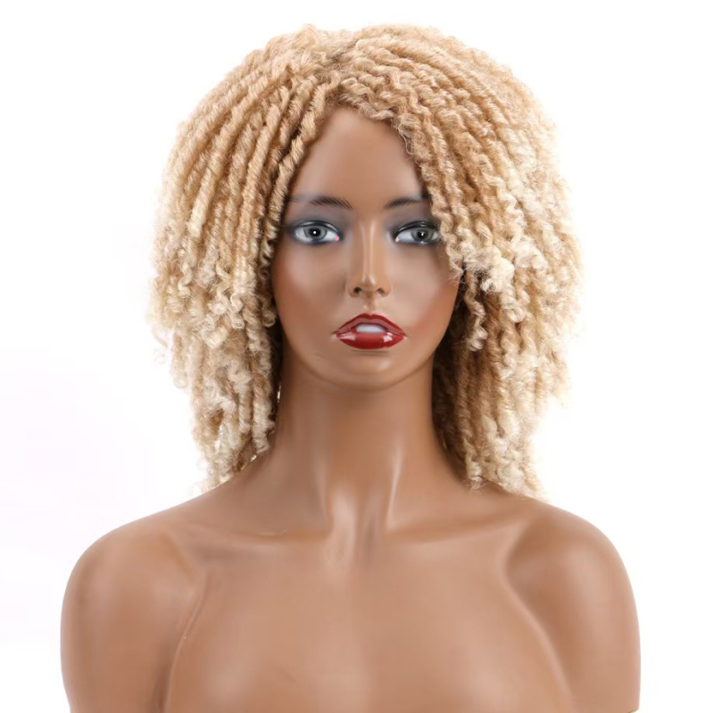 Perucă – bucle scurte, stil african, model 407-T1B/30; fibre rezistente la căldură; construcție cu mecanism; breton: drept sau înclinat