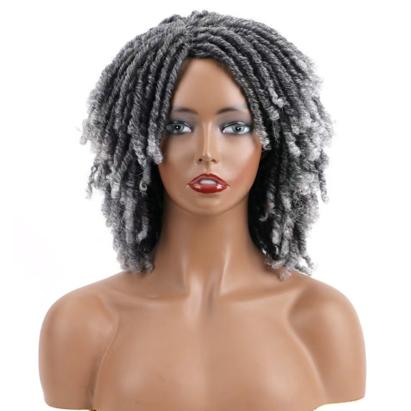 Perucă – bucle scurte, stil african, model 407-T1B/30; fibre rezistente la căldură; construcție cu mecanism; breton: drept sau înclinat