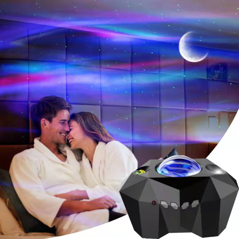 Projektor mjeseca, aurora borealis i zvjezdano nebo, LED svjetlo uz USB Bluetooth zvučnik