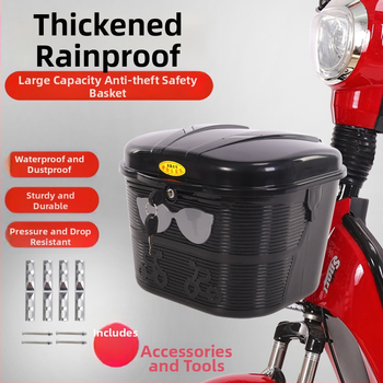 Košík na elektrické bicykle so zámkom proti krádeži, odolný voči dažďu a prachu, PP plast, Juyou