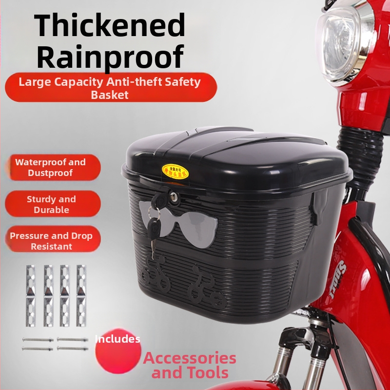 Košík na elektrické bicykle so zámkom proti krádeži, odolný voči dažďu a prachu, PP plast, Juyou
