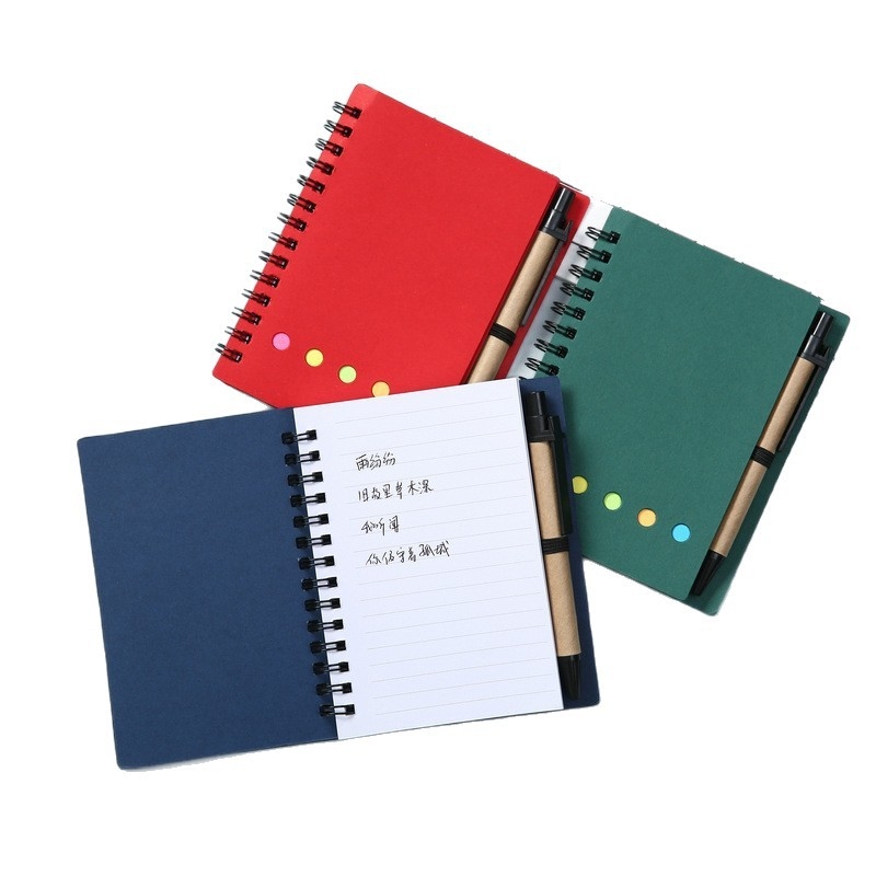 Csavarodó kötésű jegyzetfüzet ötlyukas kártyadizájnnal, 60 oldal, 80 g/m² papír