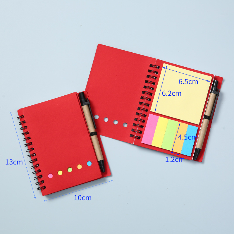 Csavarodó kötésű jegyzetfüzet ötlyukas kártyadizájnnal, 60 oldal, 80 g/m² papír