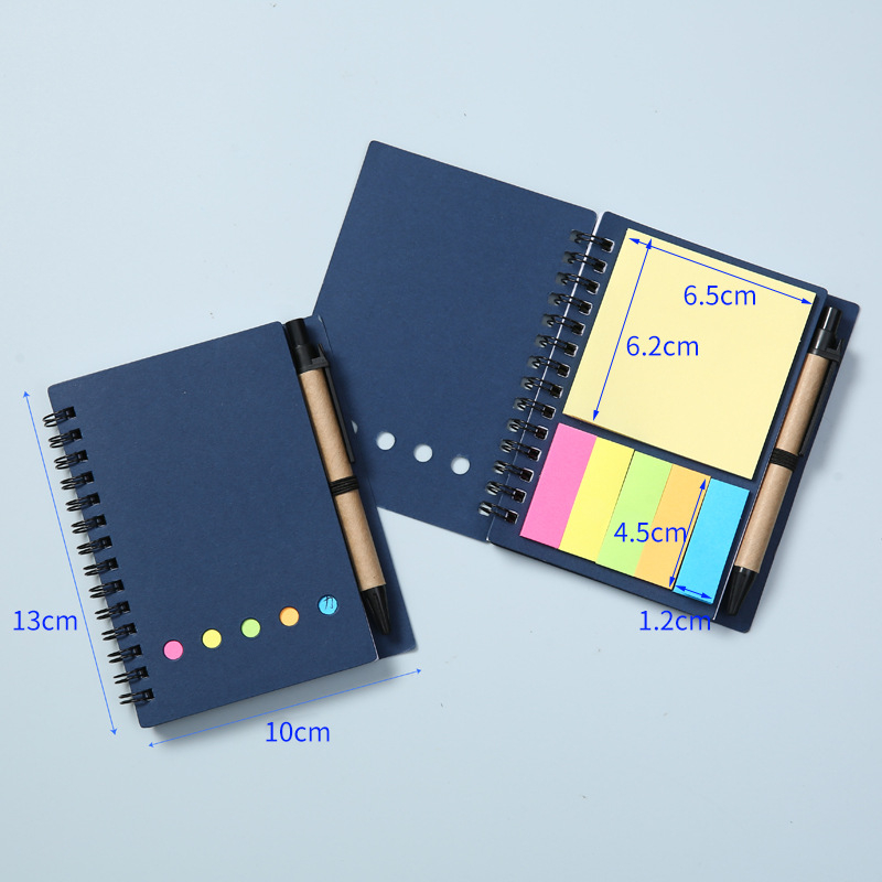 Csavarodó kötésű jegyzetfüzet ötlyukas kártyadizájnnal, 60 oldal, 80 g/m² papír