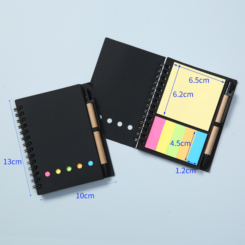 Csavarodó kötésű jegyzetfüzet ötlyukas kártyadizájnnal, 60 oldal, 80 g/m² papír