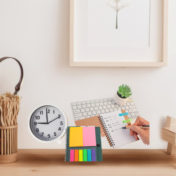 Hedi spiralni bilježnica s kraft papirom i setom ljepljivih bilješki, 60 stranica, 80 g/m², unutarnje stranice prilagodljive, pogodna kao poslovni dar