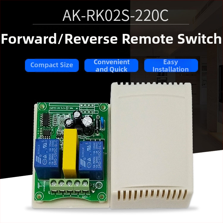 Bežični relej za daljinsko upravljanje — upravljač s 2–4 kanala, daljinski upravljač s 3 tipke za gore/dolje i zaustavljanje, upravljanje motorom naprijed/natrag