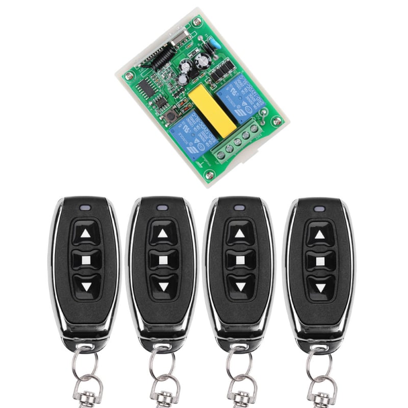 Bežični relej za daljinsko upravljanje — upravljač s 2–4 kanala, daljinski upravljač s 3 tipke za gore/dolje i zaustavljanje, upravljanje motorom naprijed/natrag