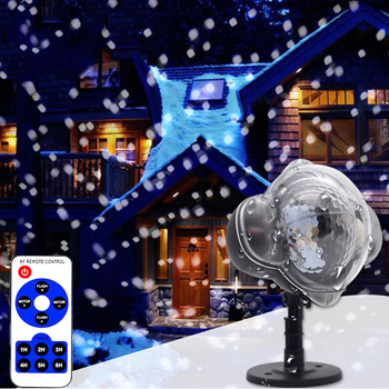 LED λαμπτήρας προβολής νιφάδας χιονιού για εξωτερική αυλή - IP65 αδιάβροχος, ABS σώμα, τηλεχειριστήριο λευκό φως, αυτονομία άνω των 36 ωρών