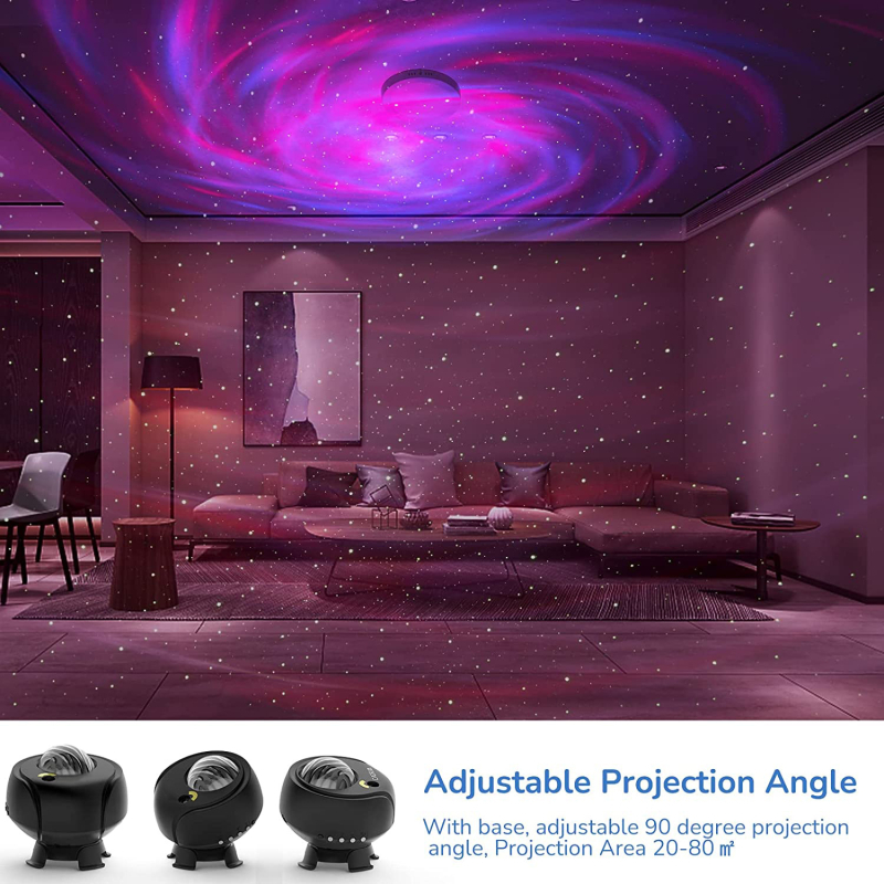 USB glazbeni Bluetooth LED noćna lampica s aurorom, galaksijom i zvjezdanom nebom – projekcija vodnog uzorka i laserski efekt