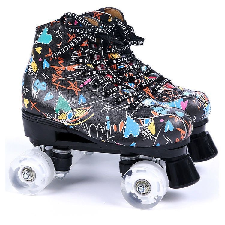 Strength Factory Ролер кънки за възрастни с платнено горно, подметка от ТПР и мигащи колела