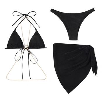 Bikini set s jastučićima za grudi, bez naramenica, bez rukava, visoka elastičnost; vanjski materijal najlon, podstava poliester 85%
