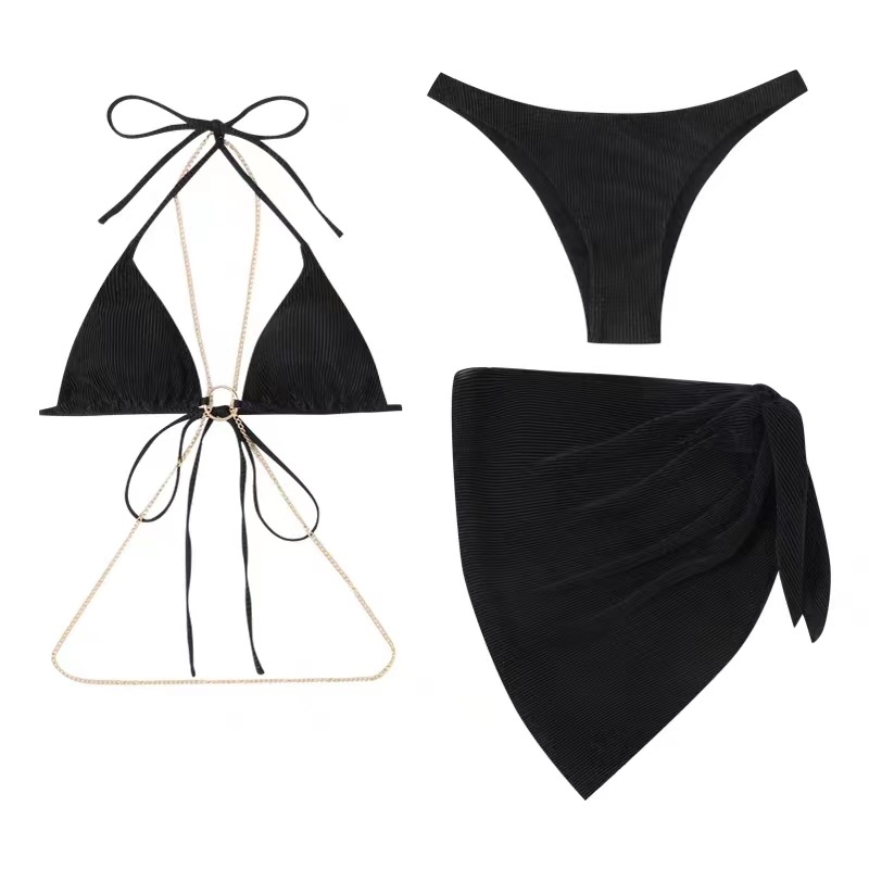 Bikini set s jastučićima za grudi, bez naramenica, bez rukava, visoka elastičnost; vanjski materijal najlon, podstava poliester 85%