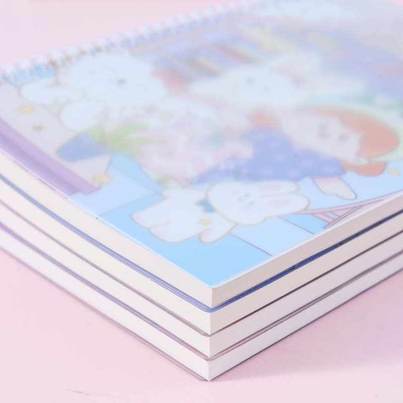 Bilježnica sa spiralnim povezom u sladkom karikaturnom stilu; 80 listova / 160 stranica; papir 80 gsm; prilagodljivo