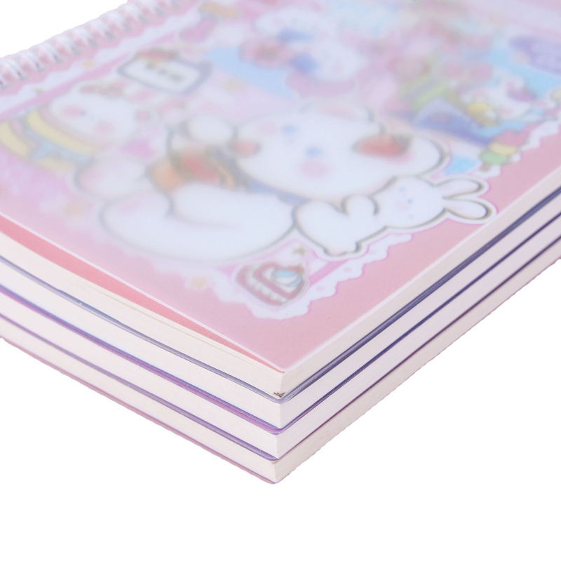 Bilježnica sa spiralnim povezom u sladkom karikaturnom stilu; 80 listova / 160 stranica; papir 80 gsm; prilagodljivo