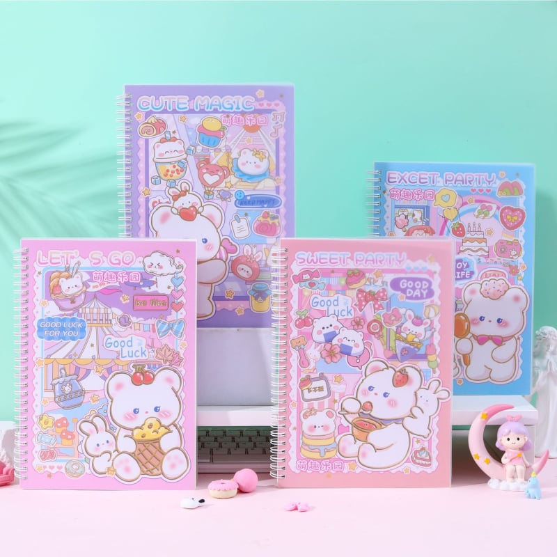 Bilježnica sa spiralnim povezom u sladkom karikaturnom stilu; 80 listova / 160 stranica; papir 80 gsm; prilagodljivo