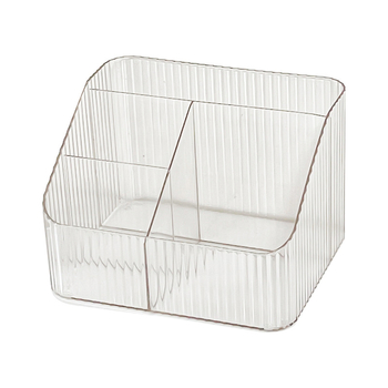 Stolni kozmetički organizator – četvrtasta plastična kutija s pretincima, model JJ-0933, moderni minimalistčki stil, za kozmetiku