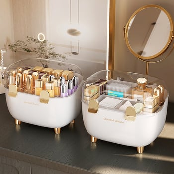 Cutie de depozitare pentru ruj cu capac, organizator cosmetic de birou anti-praf, plastic, stil lux accesibil, siglă serigrafică, personalizabil