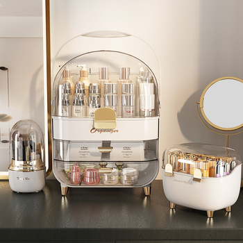 Cutie de depozitare pentru ruj cu capac, organizator cosmetic de birou anti-praf, plastic, stil lux accesibil, siglă serigrafică, personalizabil