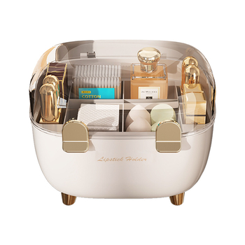 Cutie de depozitare pentru ruj cu capac, organizator cosmetic de birou anti-praf, plastic, stil lux accesibil, siglă serigrafică, personalizabil