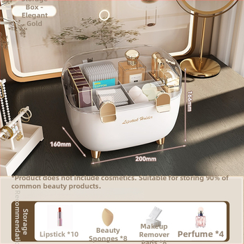 Cutie de depozitare pentru ruj cu capac, organizator cosmetic de birou anti-praf, plastic, stil lux accesibil, siglă serigrafică, personalizabil