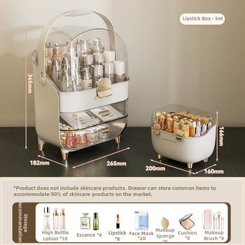 Cutie de depozitare pentru ruj cu capac, organizator cosmetic de birou anti-praf, plastic, stil lux accesibil, siglă serigrafică, personalizabil