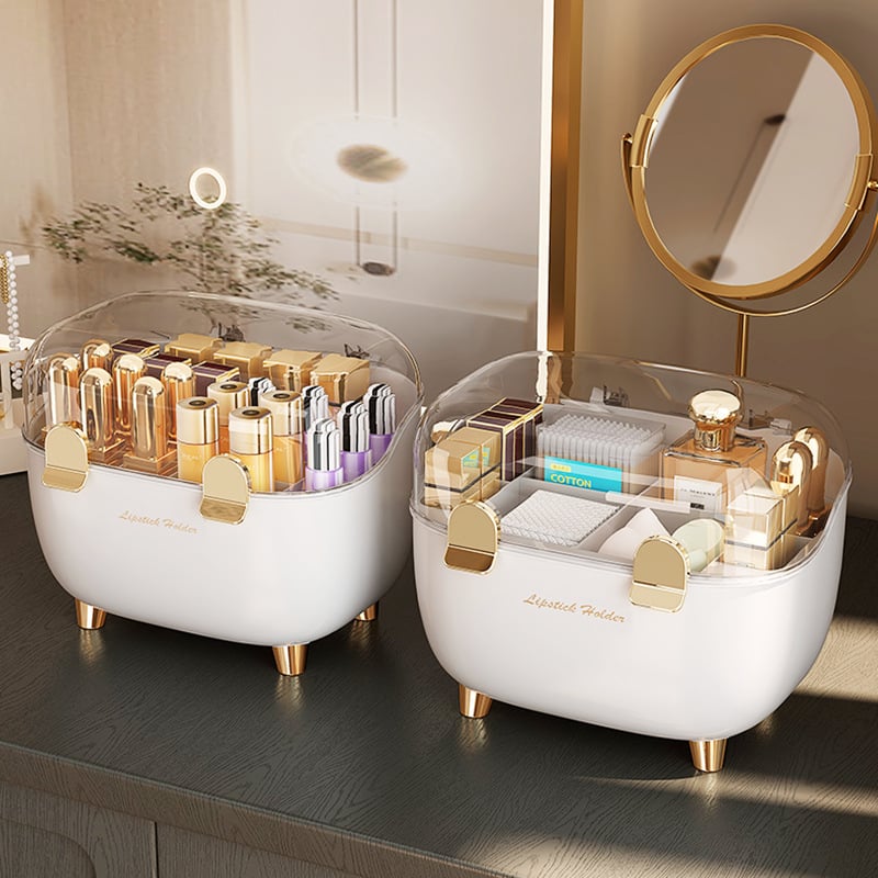 Cutie de depozitare pentru ruj cu capac, organizator cosmetic de birou anti-praf, plastic, stil lux accesibil, siglă serigrafică, personalizabil