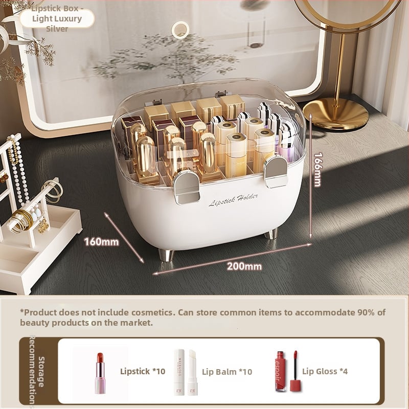 Cutie de depozitare pentru ruj cu capac, organizator cosmetic de birou anti-praf, plastic, stil lux accesibil, siglă serigrafică, personalizabil