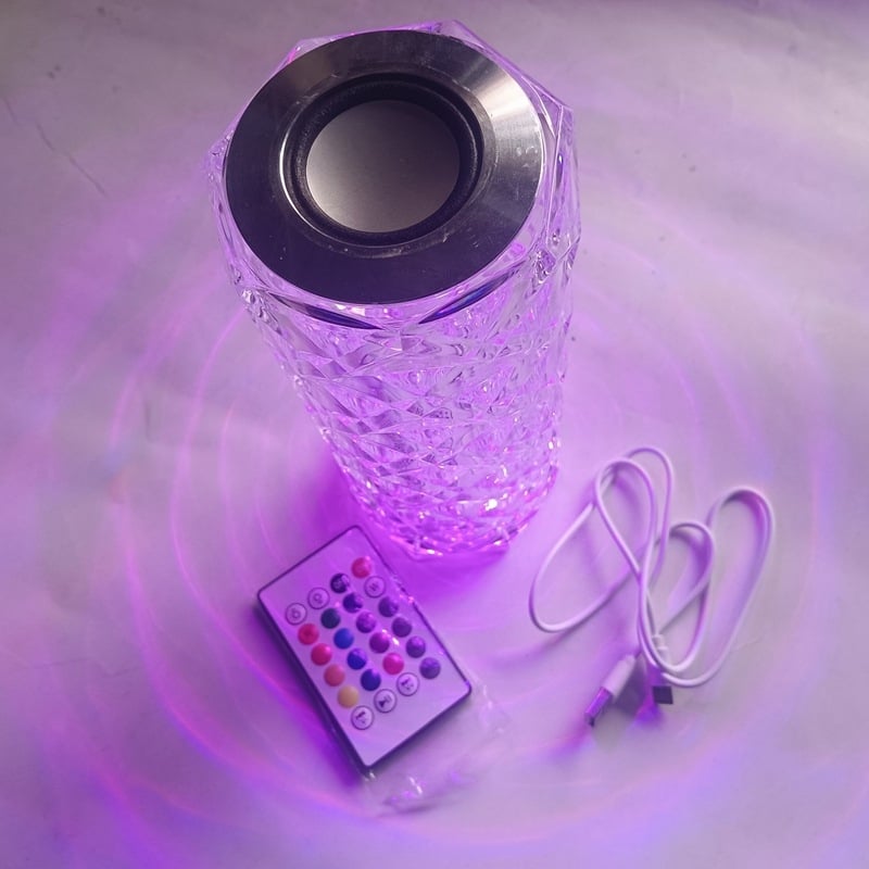 Bluetooth glazbena kristalna stolna lampa za spavaću sobu, USB noćno svjetlo, glazba, projekcija i ambijentalno osvjetljenje