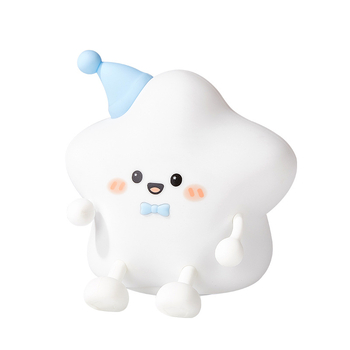 Звездна силиконова нощна лампа с USB зареждане, поставка за телефон, 16 цветове и вградена батерия