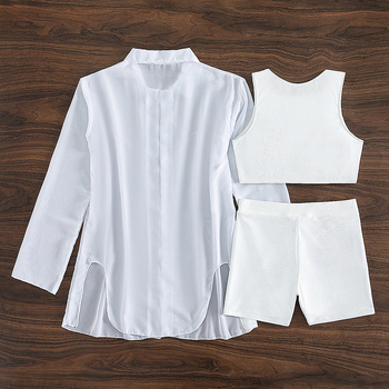 Ženski kupaći kostim s dugim rukavima, trodijelni set s umetcima za prsa, 82% poliester, 220 g/m², podstava 20% spandex