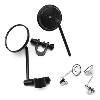 Οπίσθιο κάτοπτρο μοτοσικλέτας, μεταλλική κατασκευή, στρογγυλός καθρέφτης, καθολική συμβατότητα