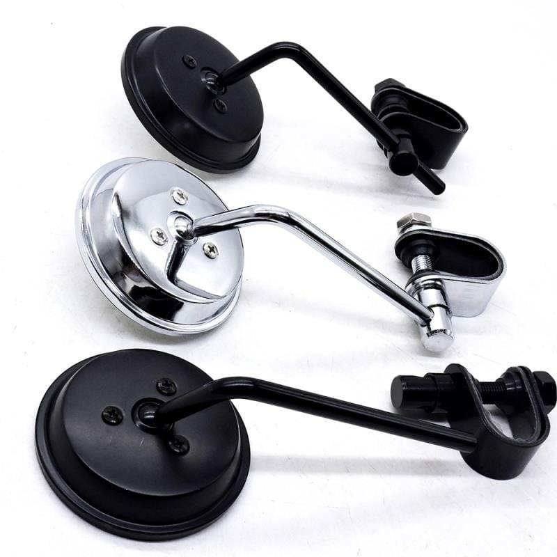 Οπίσθιο κάτοπτρο μοτοσικλέτας, μεταλλική κατασκευή, στρογγυλός καθρέφτης, καθολική συμβατότητα