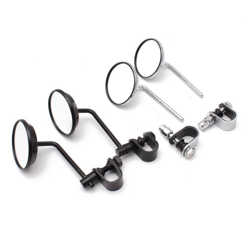 Οπίσθιο κάτοπτρο μοτοσικλέτας, μεταλλική κατασκευή, στρογγυλός καθρέφτης, καθολική συμβατότητα